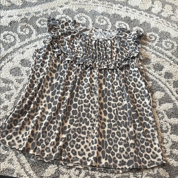 Babydoll top with ruffles, leopard, size L NWOT! - Picture 1 of 5